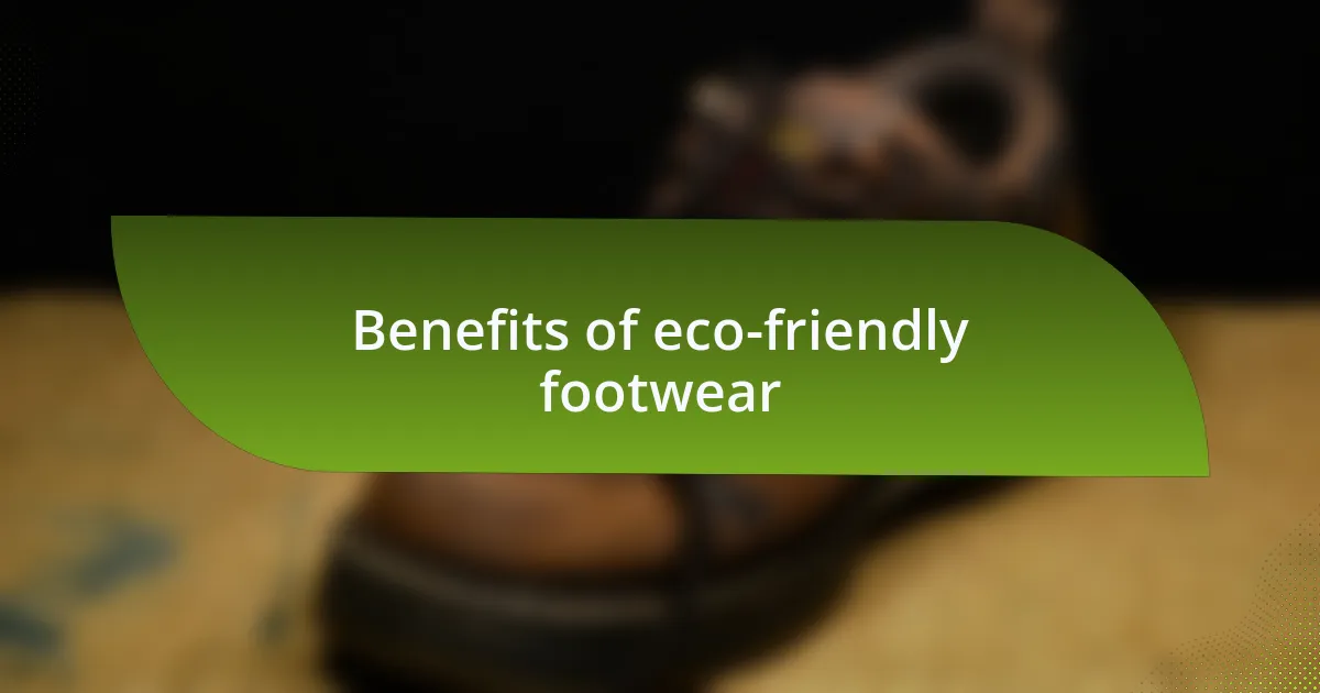 Benefits of eco-friendly footwear