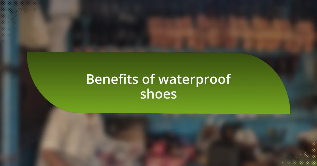 Benefits of waterproof shoes