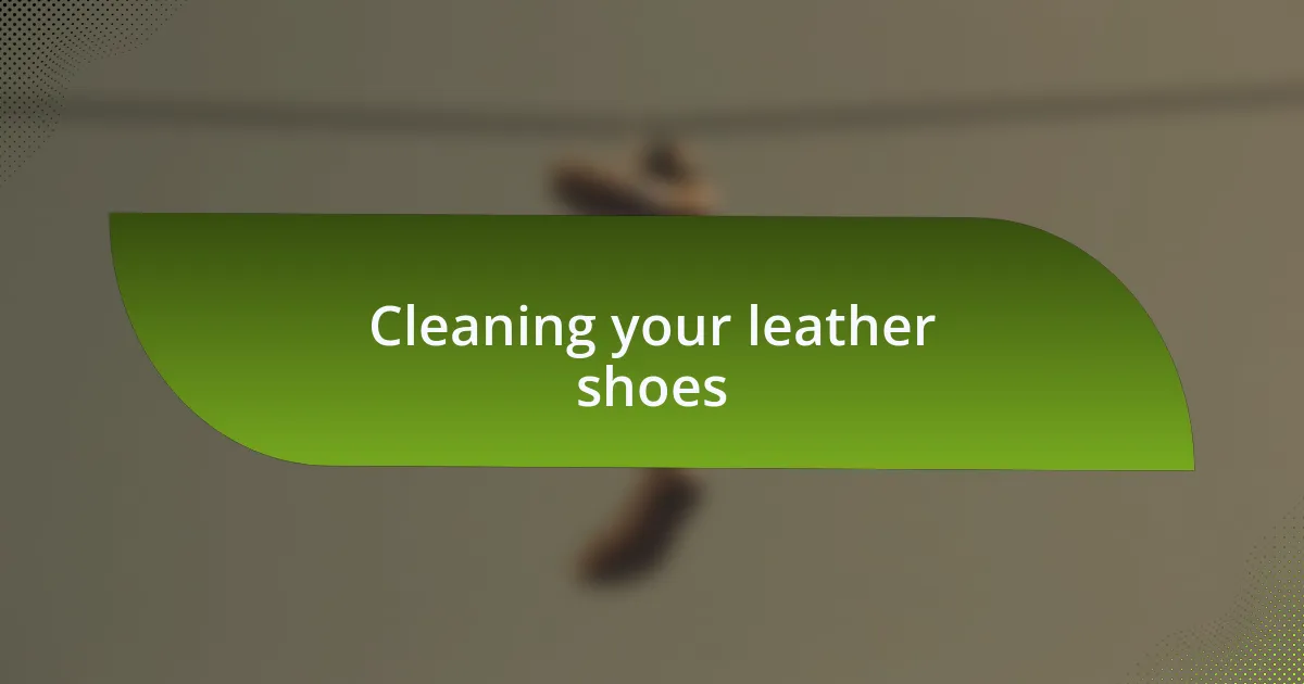 Cleaning your leather shoes