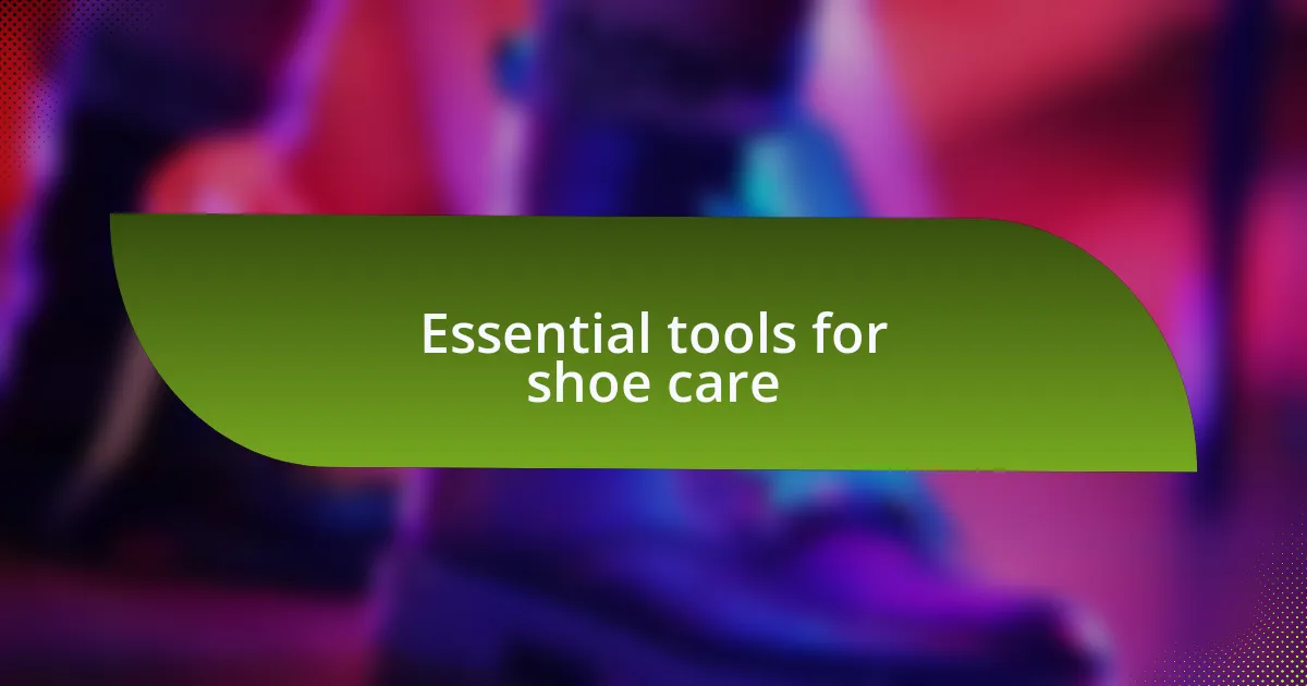 Essential tools for shoe care
