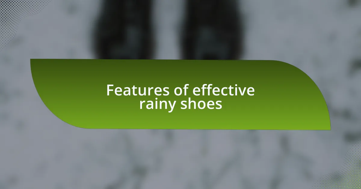 Features of effective rainy shoes