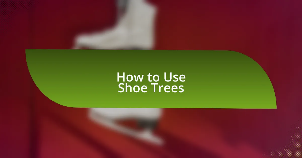 How to Use Shoe Trees