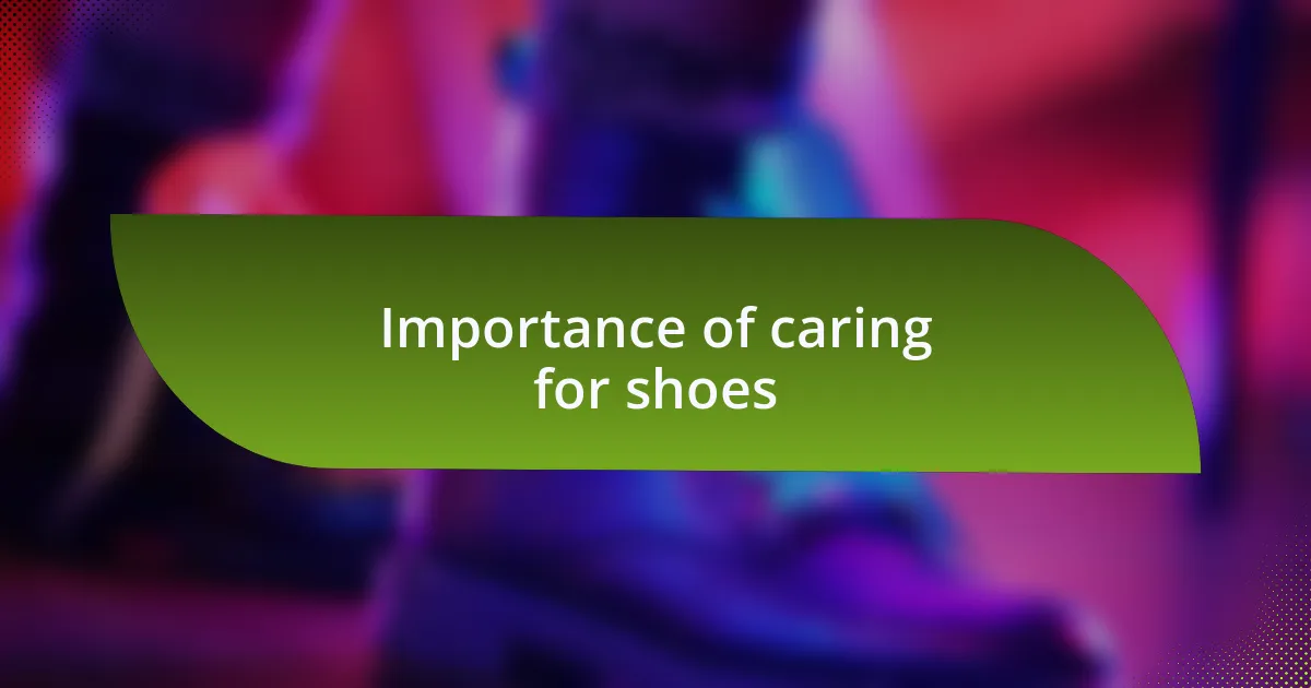 Importance of caring for shoes