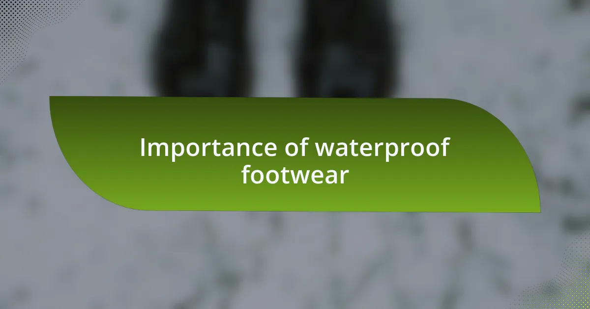Importance of waterproof footwear