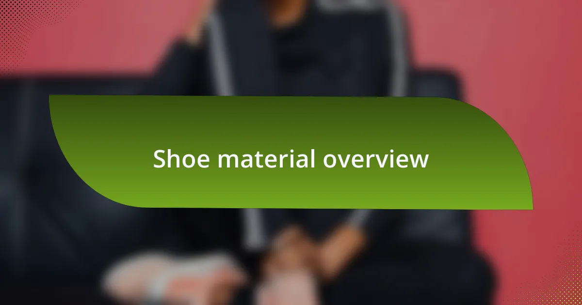 Shoe material overview