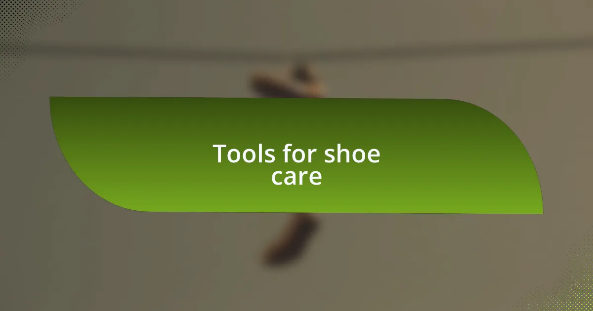 Tools for shoe care
