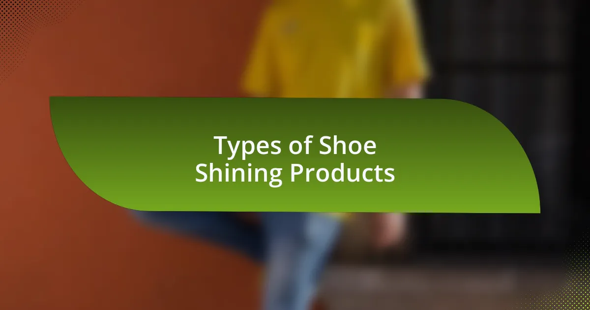 Types of Shoe Shining Products