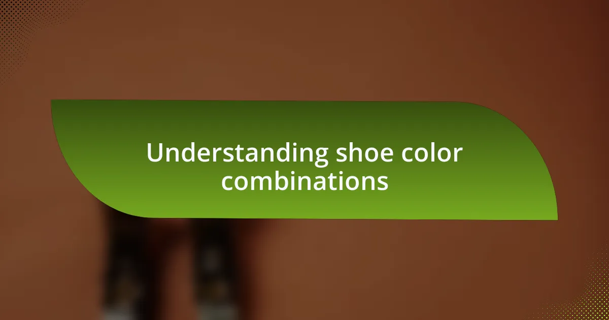 Understanding shoe color combinations