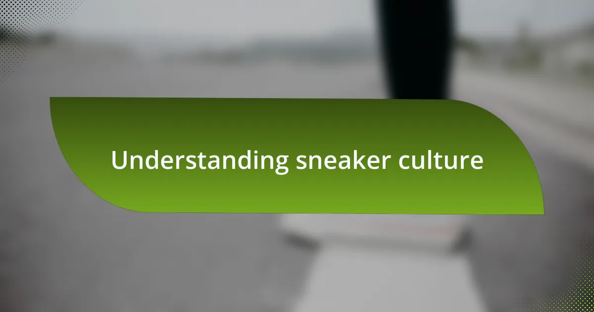 Understanding sneaker culture