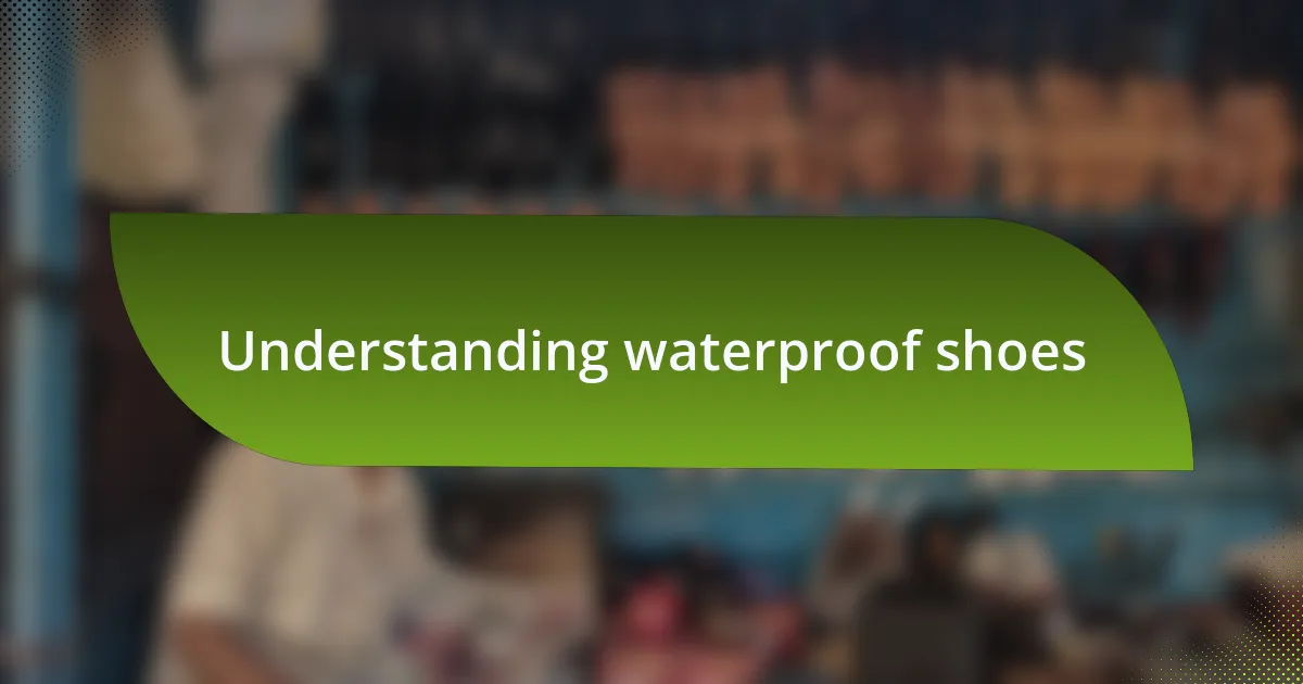 Understanding waterproof shoes